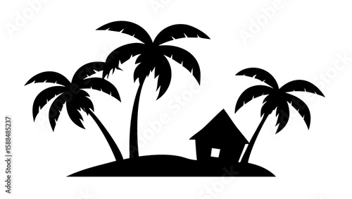 Tropical Island Getaway Silhouette