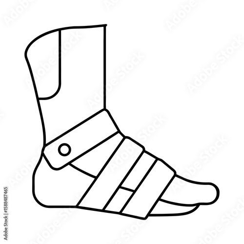 Medical Foot Support and Brace Icon Set