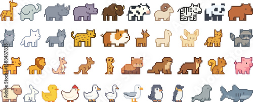 pixel animal icon sheet
