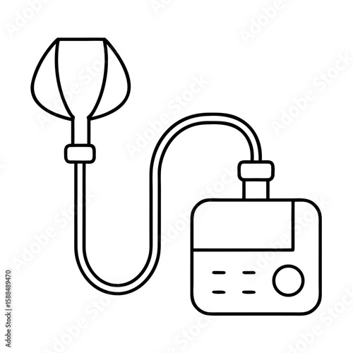 Medical Nebulizer Machine Vector Illustration with Mask and Equipment