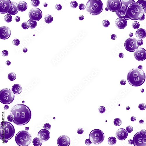 Vitamin D3 round capsules.