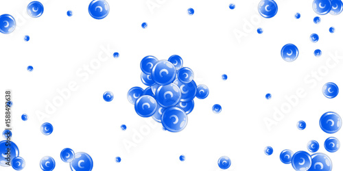 Vitamin C round capsules scattered randomly.
