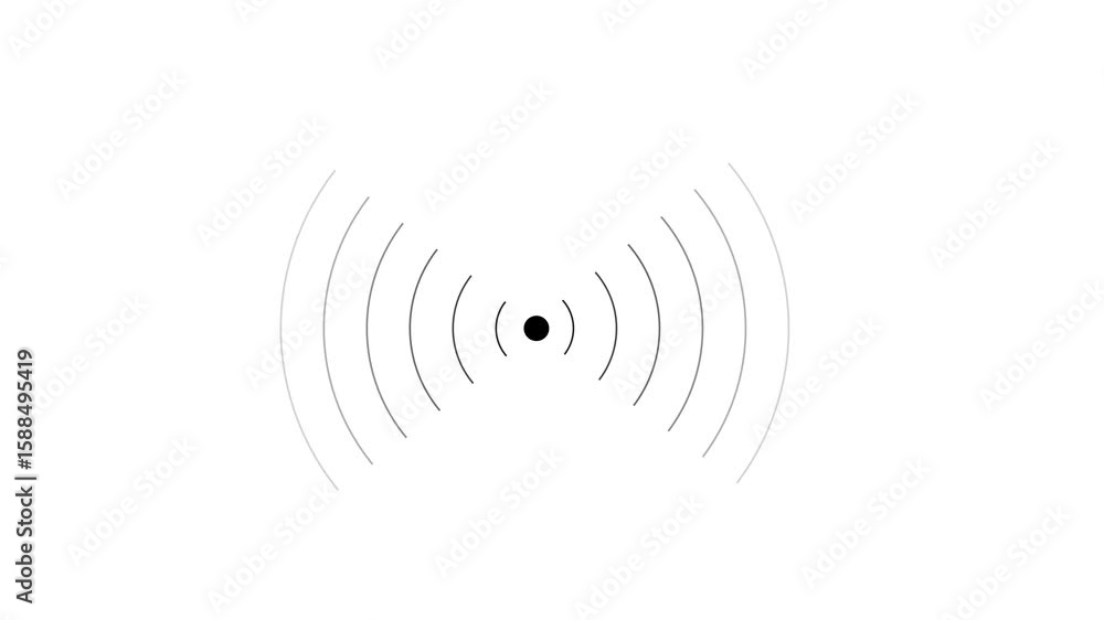 Radio wave animation icon on white background. Radio wave animation icon on white background.