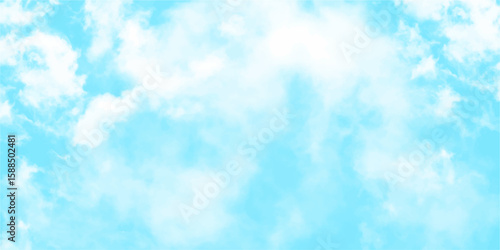 Blue sky with white cloud Vector cartoon nature background The clouds should have a painterly or watercolor effect