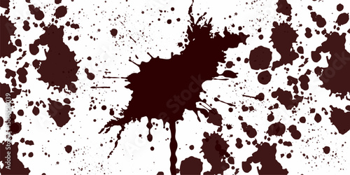 Dense red blood splatter on transparent background – isolated horror or crime scene graphic for forensic designs