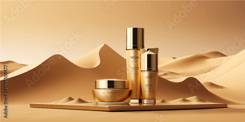 Vector illustration of luxury glass perfume spray bottles for beauty and fragrance
