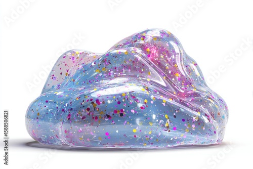 Translucent, glittery slime blob