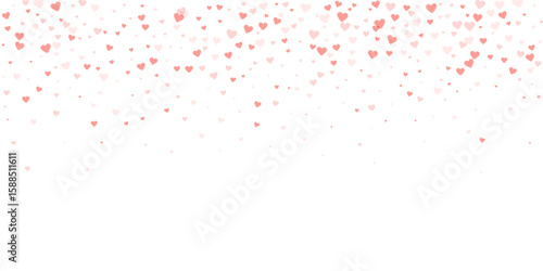 Red hearts scattered on white background.