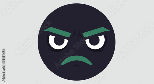 Angry Face Cartoon Character Illustration.