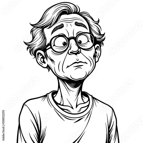 Elderly man looking worried – expression of concern and anxiety