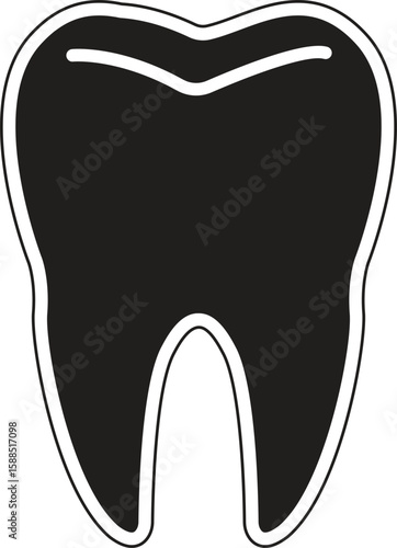 Simple molar tooth icon representing generic dental health or oral care concept with transparent background