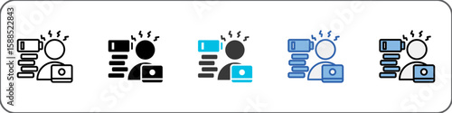 Work Overload Icon Pack Multistyle Illustration