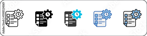 Time Management Icon Pack Multistyle Illustration