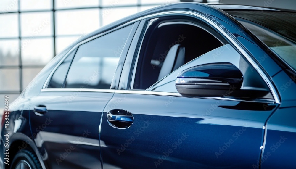 Obraz premium Modern automobile glass design featuring advanced technology and reflective layers for UV protection