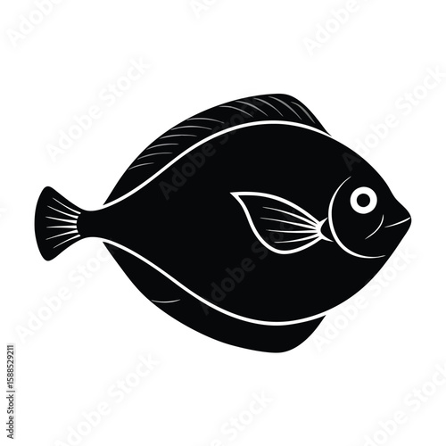 flounder fish vector illustration clipart, 