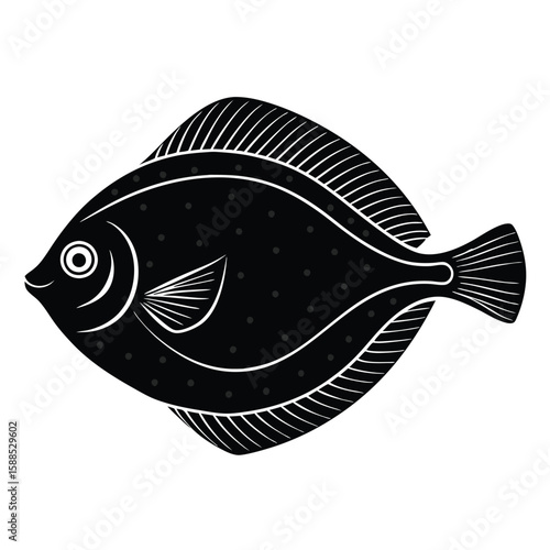 flounder fish vector illustration clipart, 
