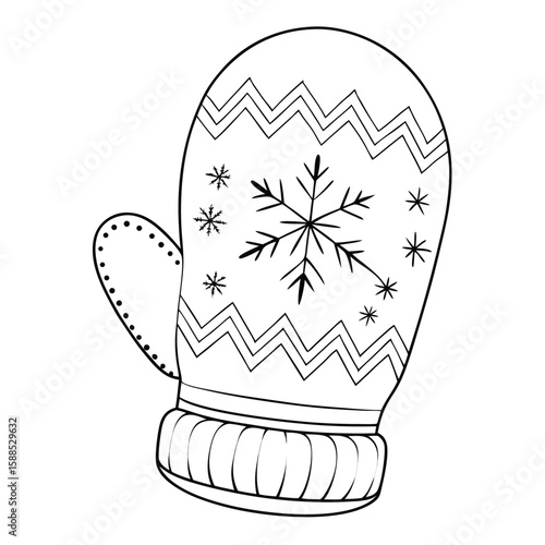 Winter Mitten Snowflake Design cold