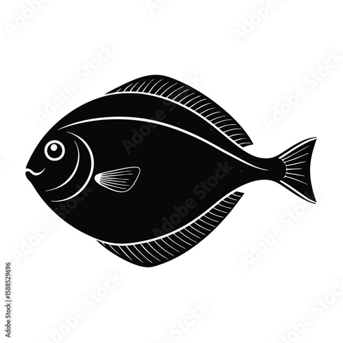 flounder fish vector illustration clipart, 