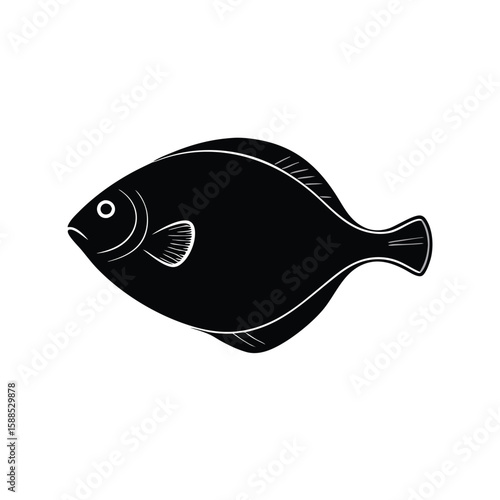 flounder fish vector illustration clipart, 