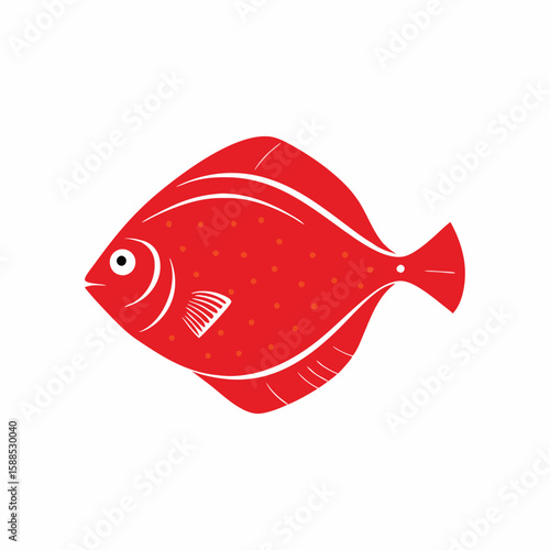 flounder fish vector illustration clipart, 