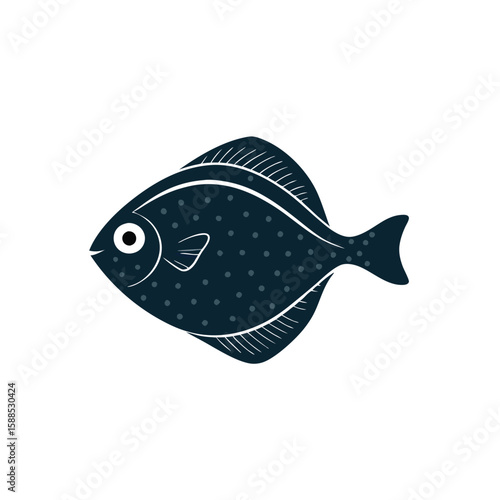 flounder fish vector illustration clipart, 