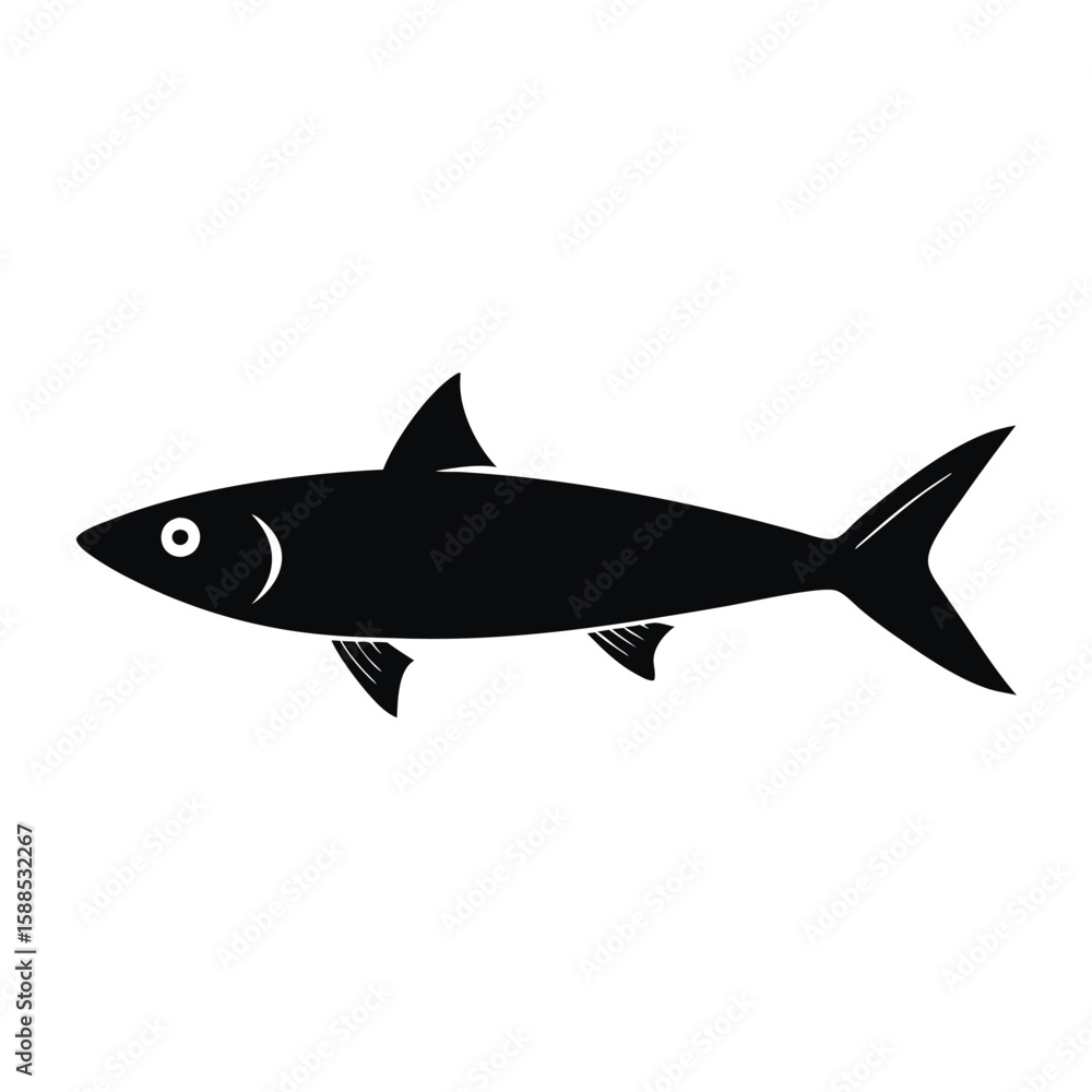 Fototapeta premium sardine fish vector illustration, isolated white background