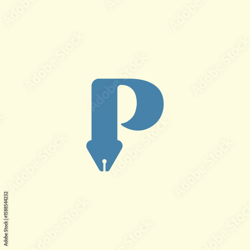 Pen Nib Typography Design Concept Illustrating Creative Writing and Artistic Expression