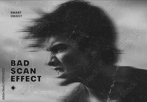 Bad Smudged Scan Photo Effect Mockup