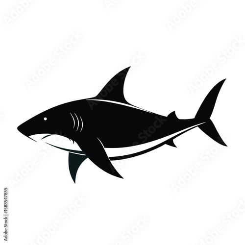 Shark Silhouette Swimming – Marine Predator