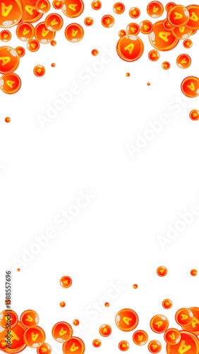 Vitamin A round capsules scattered randomly.