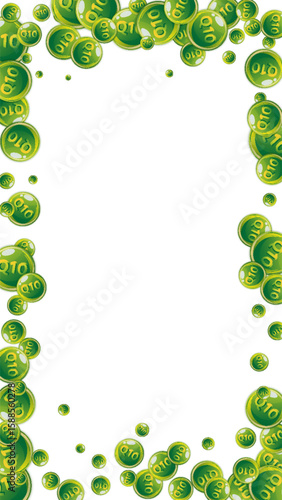Vitamin Q10 round capsules scattered randomly.