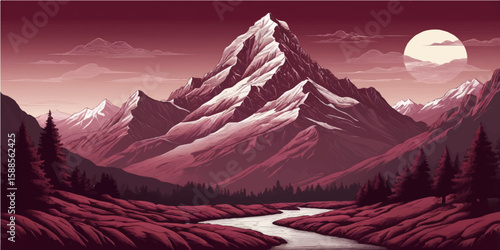 Capturing the breathtaking panorama of snow-capped mountain peaks under a vast sky, this alpine landscape embodies the serene beauty of nature's highest views