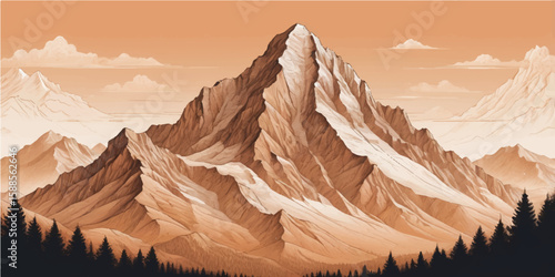 A breathtaking panoramic winter landscape of the Swiss Alps, with snow-covered peaks touching the clouds under a vast sky