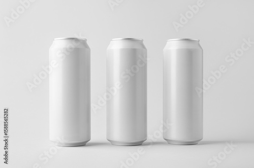White large tall beer or soda aluminum can mockup.