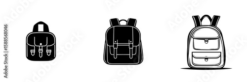 Unique designs of black backpacks displayed against a white background showcasing different styles and features for diverse needs