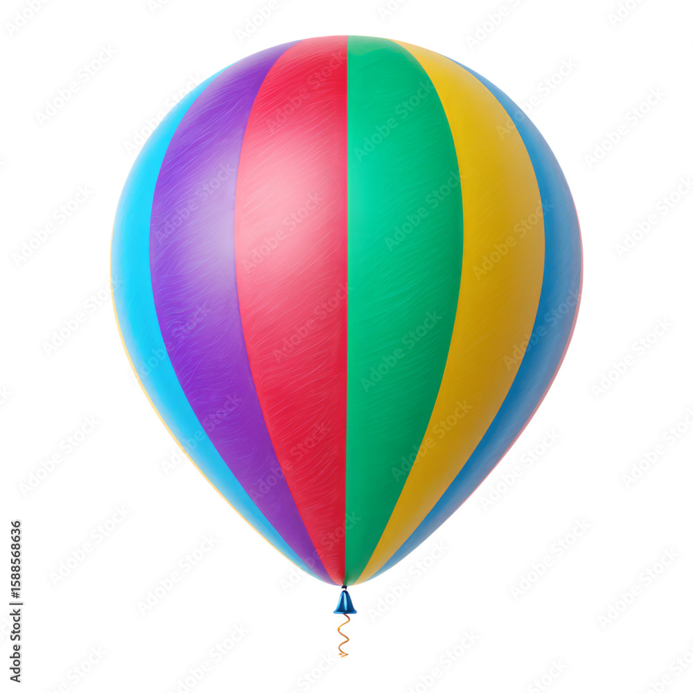 Fototapeta premium Colorful Hot Air Balloon with Isolated Transparent Background