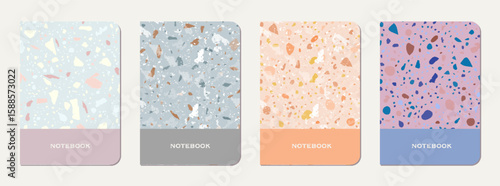 Notepad cover design. Terrazzo abstract