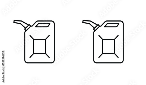 Two gas cans in a minimalist line drawing on a white background