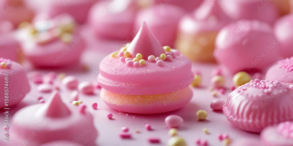 Sweet Pink Meringues with Pastel Colors and Dreamy Ambiance
Sweet Pink Meringues with Pastel Colors and Dreamy Ambiance