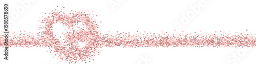 Red hearts scattered on white background.