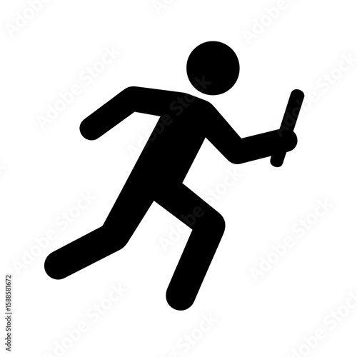 Relay runner icon with baton symbolizing race handoff