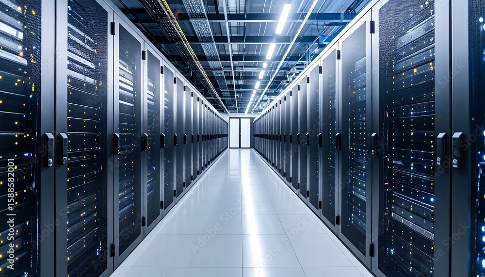 Fototapeta premium Server room interior, modern, spacious