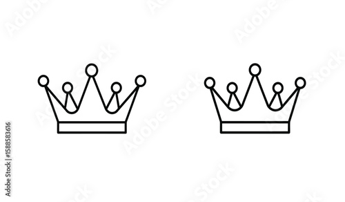 Two minimalist crown icons in black outline on a white background