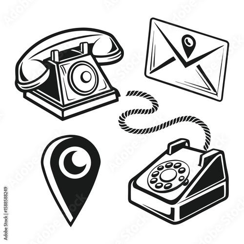 Vintage communication icons