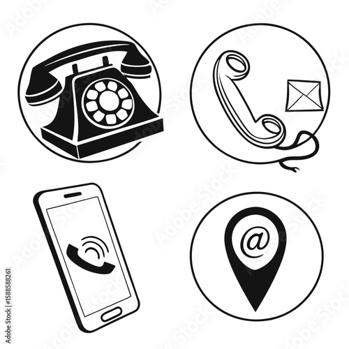 Vintage communication icons