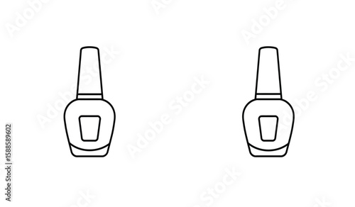 Simple Nail Polish Bottles Outline Illustration for Coloring Book or Design Element