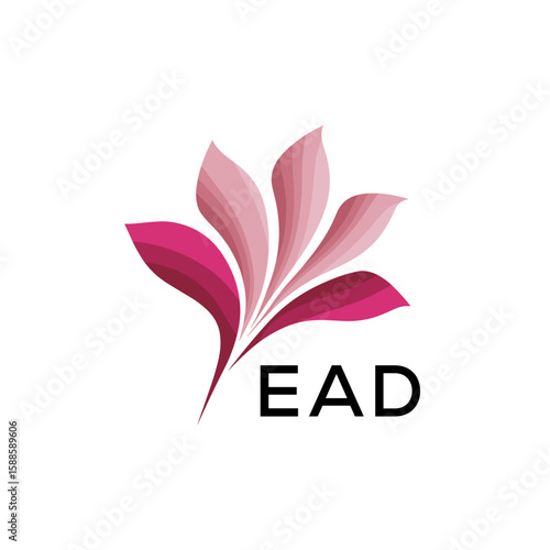 EAD Modern Floral Abstract Logo Design, EAD Later Logo, Creative Botanical Brand Identity
