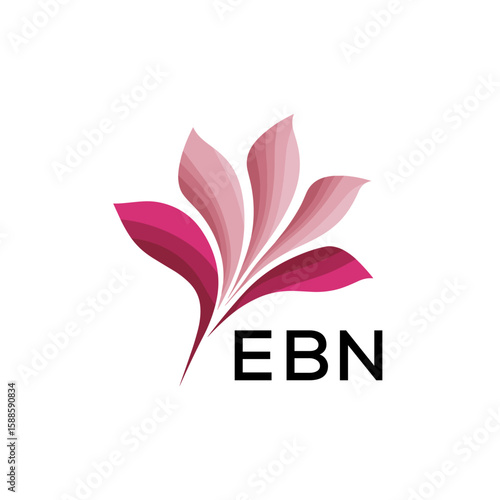 EBN Modern Floral Abstract Logo Design, EBN Later Logo, Creative Botanical Brand Identity
