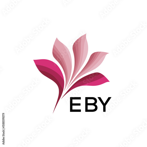EBY Modern Floral Abstract Logo Design, EBY Later Logo, Creative Botanical Brand Identity
