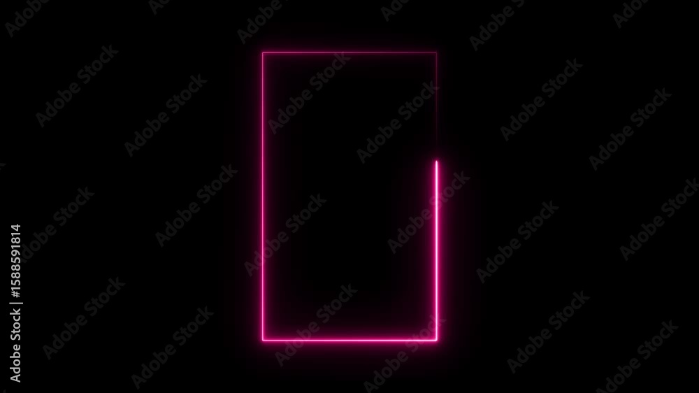 Abstract neon glowing frame Rectangle illustration, 4k illustration. neon Rectangle icon illustration. on a black background. Abstract neon glowing frame Rectangle illustration, 4k illustration. neon Rectangle icon illustration. on a black background.